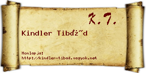 Kindler Tibád névjegykártya